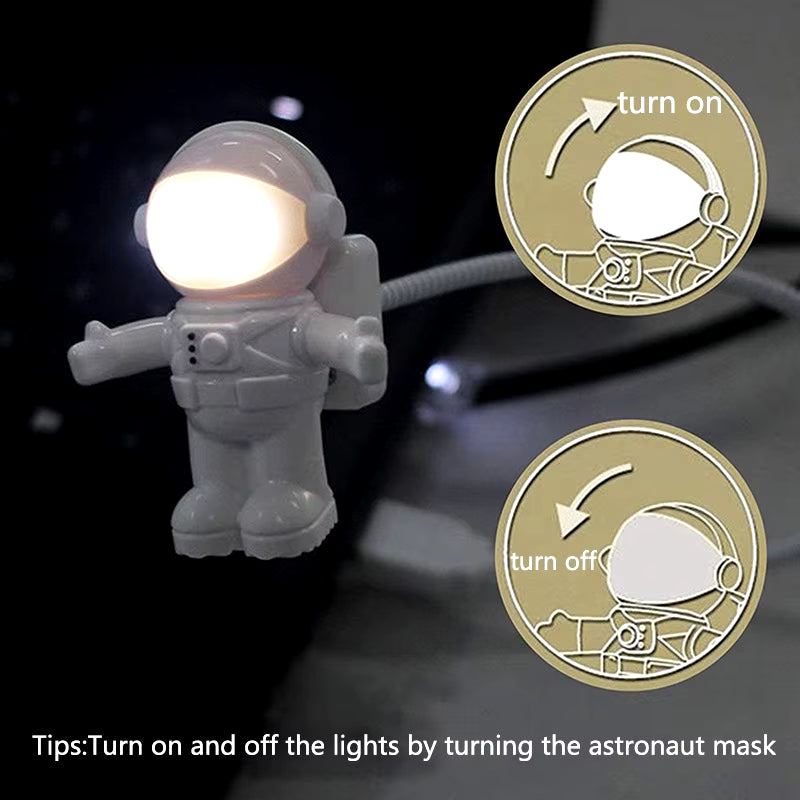 Portable USB Powered Night Light Reading Book Lights Astronaut Desk Lamp LED Light for Computer Laptop Keyboard Lighting Light